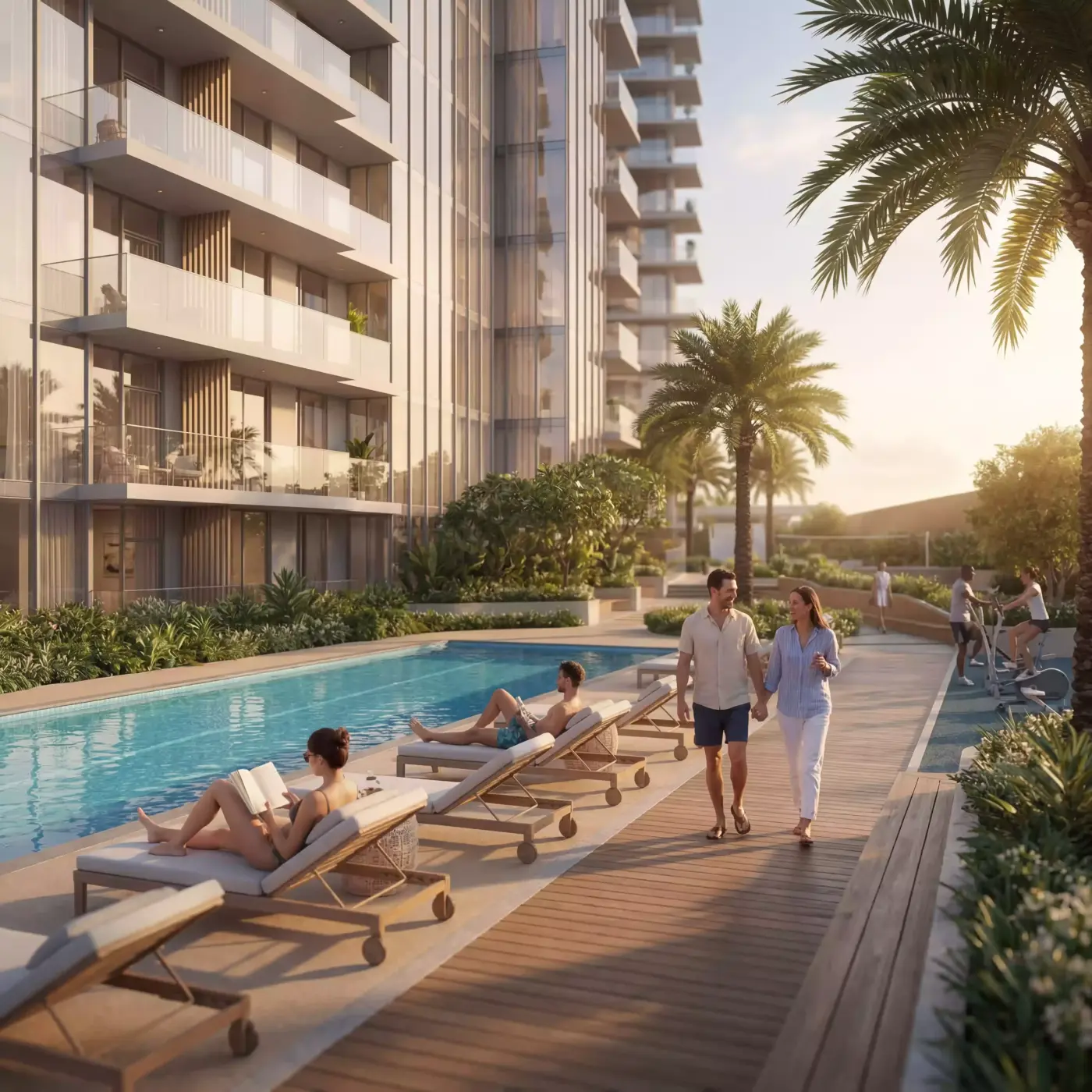 Pool deck on the Sky Hills Residences podium