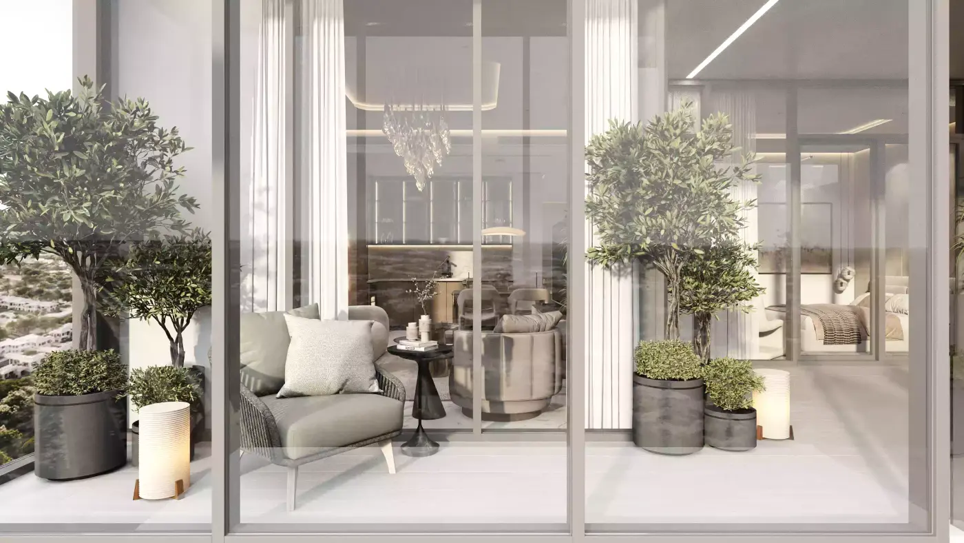 A furnished terrace at Sky Hills Residences